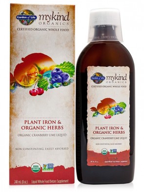 Mykind Organics Plant Iron & Organic Herbs, Cranberry-Lime - 240 ml.