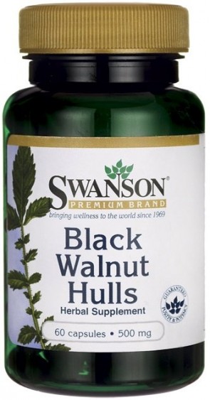 Black Walnut Hulls, 500mg - 60 caps