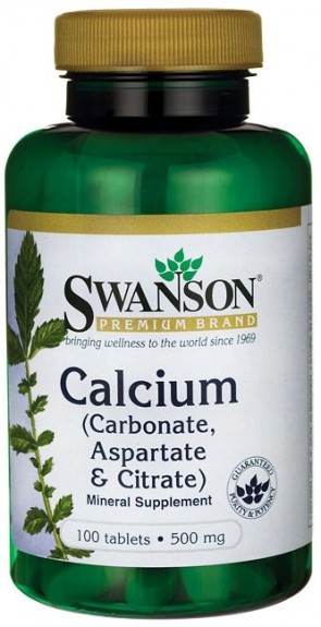 Calcium (Carbonate, Aspartate & Citrate), 500mg - 100 tablets