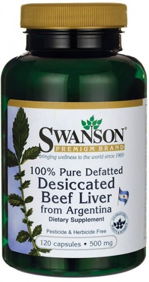 Desiccated Beef Liver, 500mg 100% Pure Defatted - 120 caps