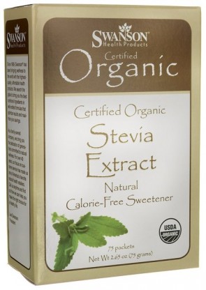 Stevia Extract - Certified Organic Calorie-Free Sweetener - 75 packets