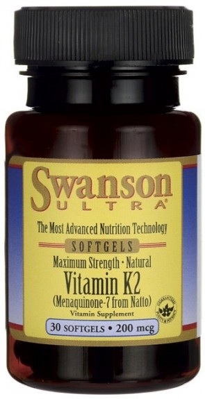 Vitamin K-2 (Menaquinone-7 from Natto), 200mcg - 30 softgels