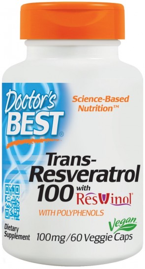 Trans-Resveratrol with ResVinol-25, 100mg - 60 vcaps