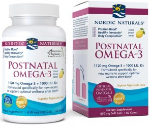 Postnatal Omega-3, 1120mg Lemon - 60 softgels