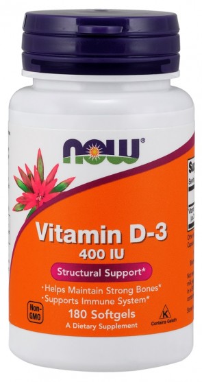 Vitamin D-3, 400 IU - 180 softgels