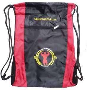 Universal Drawstring Bag, Black & Red