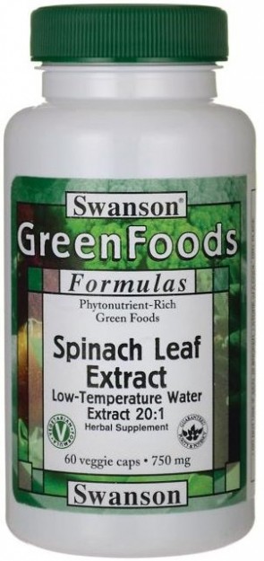 Spinach Leaf Extract 20:1, 750mg - 60 vcaps