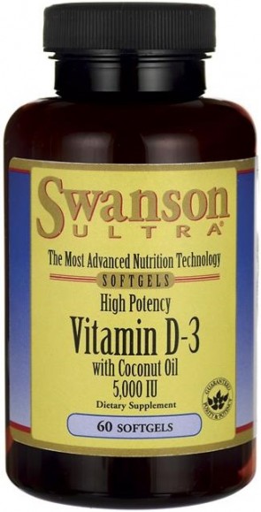 Vitamin D-3 with Coconut Oil, 5000 IU - 60 softgels